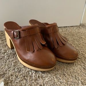 Madewell Clogs Kiltie Platform Mules Size 10